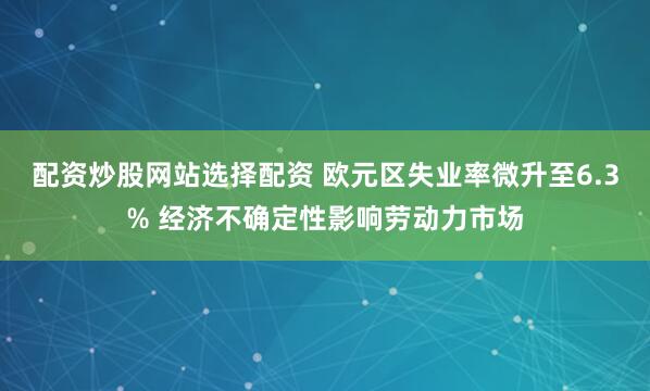 配资炒股网站选择配资 欧元区失业率微升至6.3% 经济不确定性影响劳动力市场