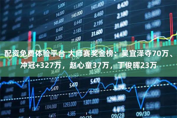 配资免费体验平台 大师赛奖金榜：吴宜泽夺70万、冲冠+327万，赵心童37万，丁俊晖23万